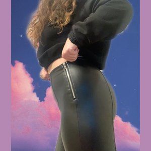 New Look leather-look legging in black